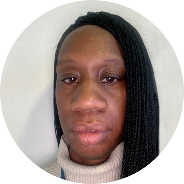 Lady with black long braided hair